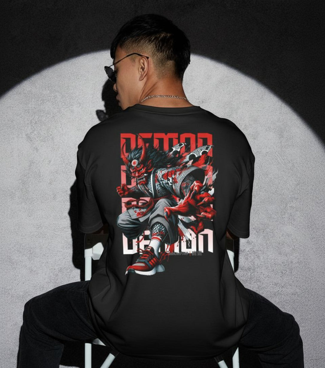 Demon Spirit Oversized T-Shirt – Japanese Oni Warrior Edition