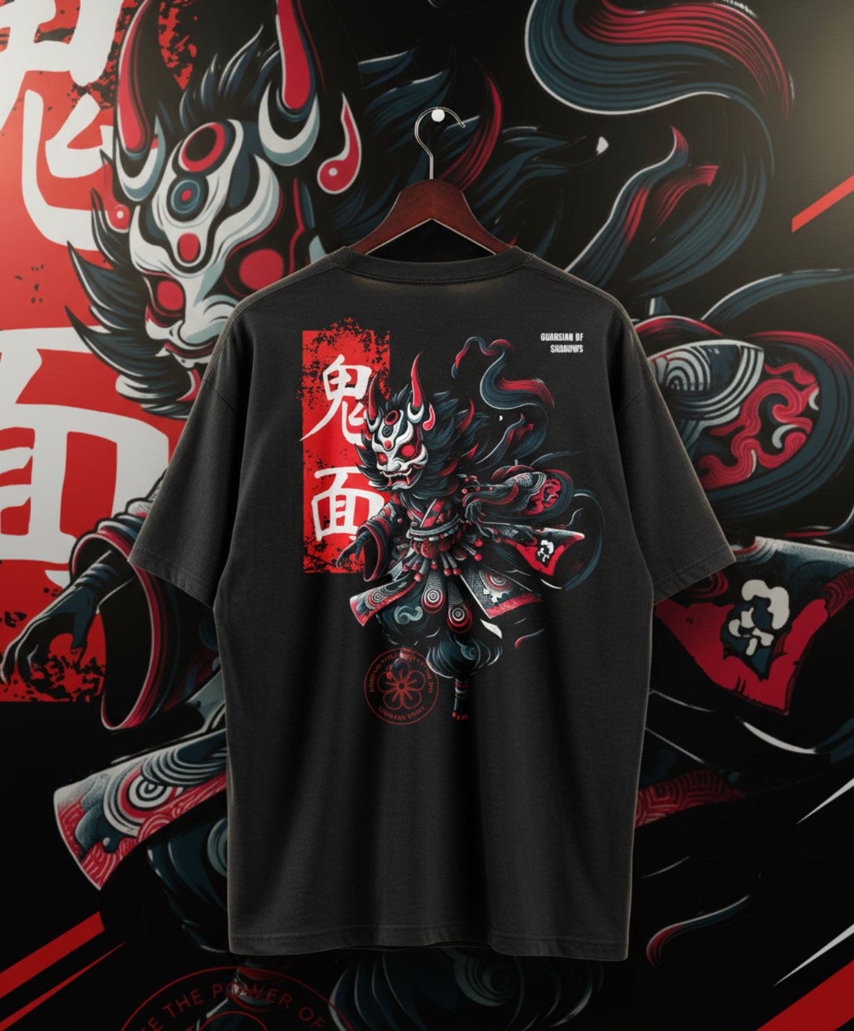 Oni Guardian Oversized T-Shirt – Japanese Oni Warrior Edition