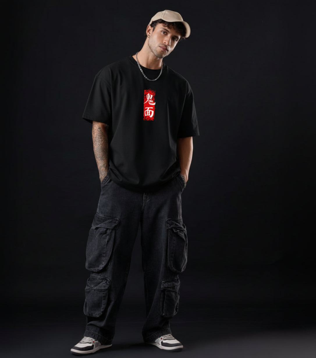 Oni Guardian Oversized T-Shirt – Japanese Oni Warrior Edition