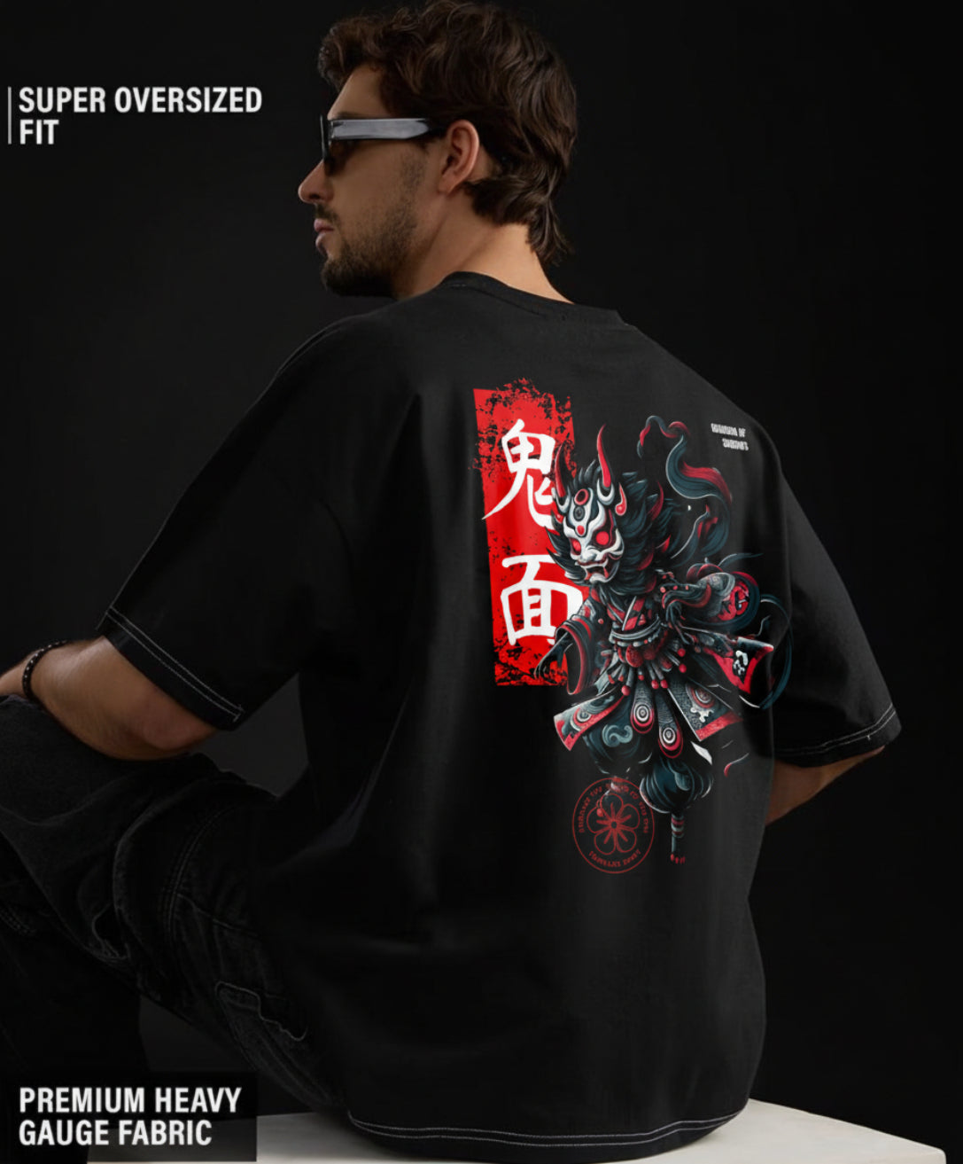 Oni Guardian Oversized T-Shirt – Japanese Oni Warrior Edition